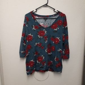 Torrid V neck floral blouse